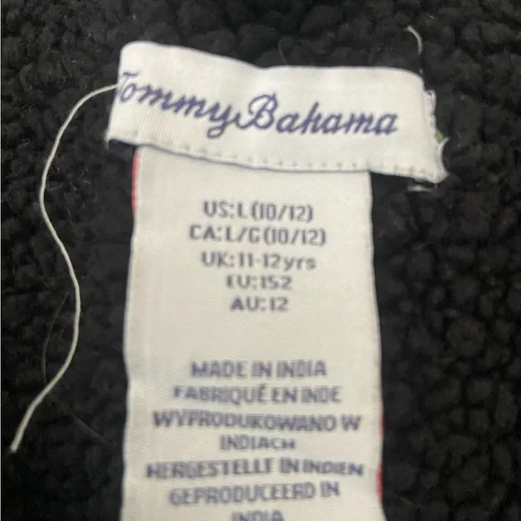 Tommy Bahama Size Med (10) Black and White Flannel Plaid Jacket w Fleece Lining - Picture 3 of 4